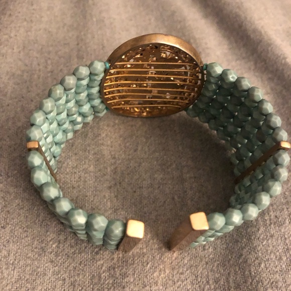 1960s MONET blue cuff vintage bridal bracelet - Picture 3 of 8